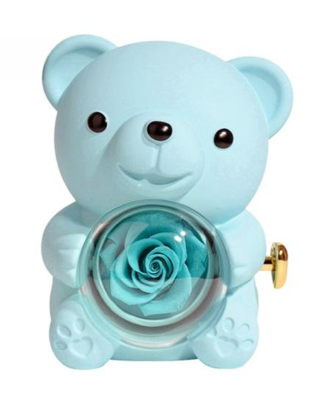 Urso giratório com rosas + colar de coração personalizado com nomes 💖