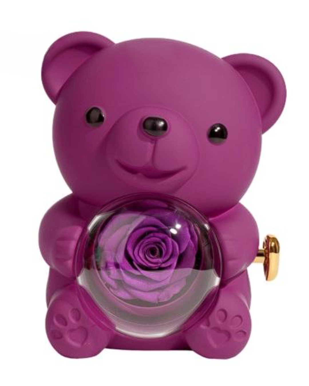 Urso giratório com rosas + colar de coração personalizado com nomes 💖