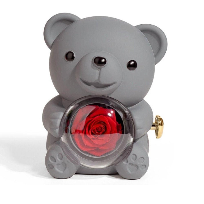 Urso giratório com rosas + colar de coração personalizado com nomes 💖💖